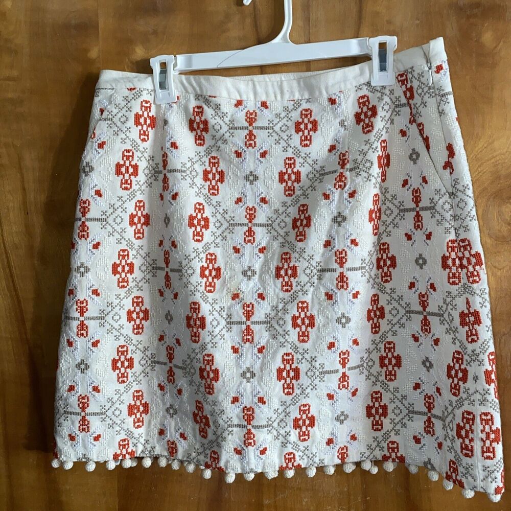 Maeve Anthropologie  embroidered Skirt Sz 12